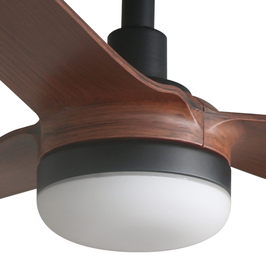 FARO 33817WT1S - LED ρυθμιζόμενος ανεμιστήρας οροφής PUNT M LED/18W/230V 2700/3000/4000K διάμ. 132 cm καφέ/μαύρο Wi-Fi Tuya + τηλεχειριστήριο