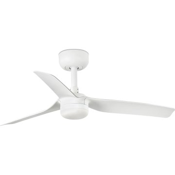 FARO 33820WT-1TW - Ανεμιστήρας οροφής LED με ρυθμιζόμενο φωτισμό MINI PUNT S LED/10W/230V 2700/3000/4000K λευκό Ø 90 cm Wi-Fi Tuya + τηλεχειριστήριο