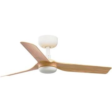 FARO 33821WT - Ανεμιστήρας οροφής MINI PUNT S καφέ/λευκό διάμετρος 90 cm Wi-Fi Tuya + τηλεχειριστήριο