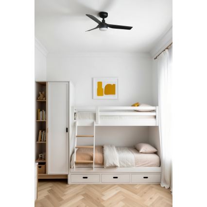 FARO 33822-1TW - LED Dimming ceiling fan MINI PUNT S LED/10W 2700/4000/6000K μαύρο διάμετρος 90 cm + τηλεχειριστήριο