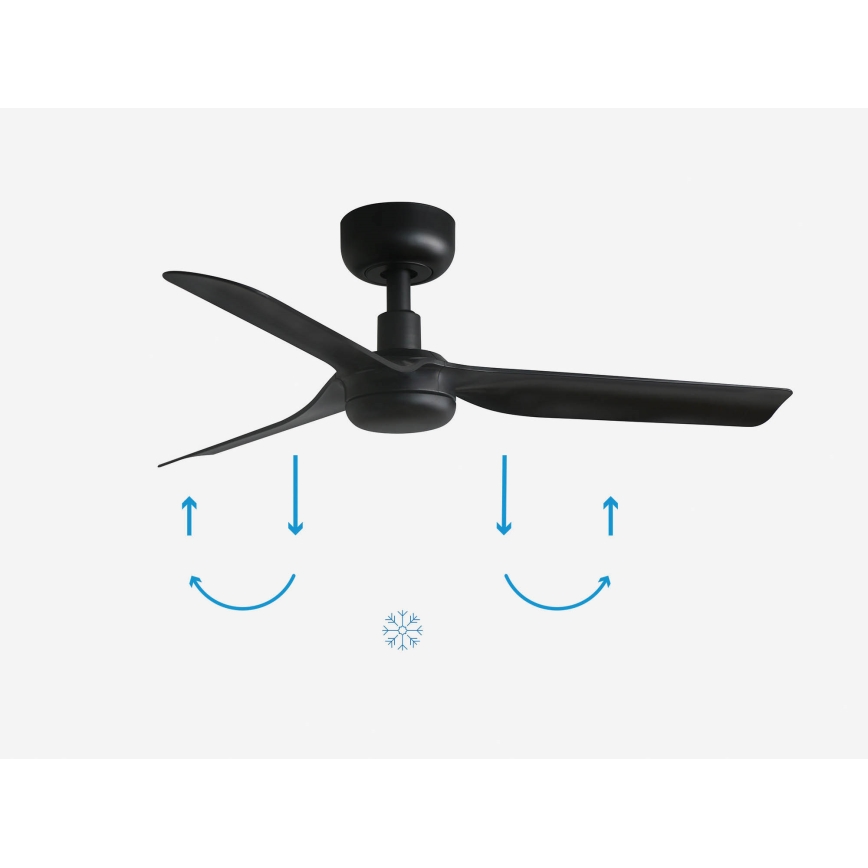 FARO 33822 - Ανεμιστήρας οροφής MINI PUNT S μαύρο διάμετρος 90 cm + τηλεχειριστήριο