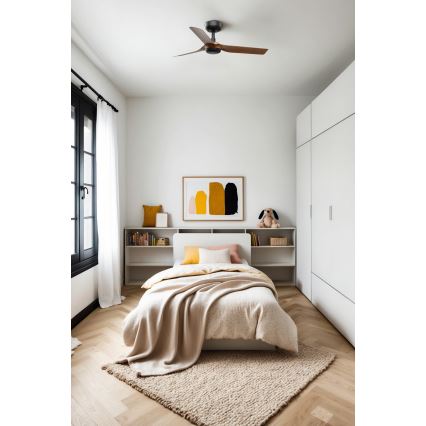 FARO 33823 - Ανεμιστήρας οροφής MINI PUNT S καφέ/μαύρο διάμετρος 90 cm + τηλεχειριστήριο