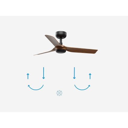 FARO 33823 - Ανεμιστήρας οροφής MINI PUNT S καφέ/μαύρο διάμετρος 90 cm + τηλεχειριστήριο