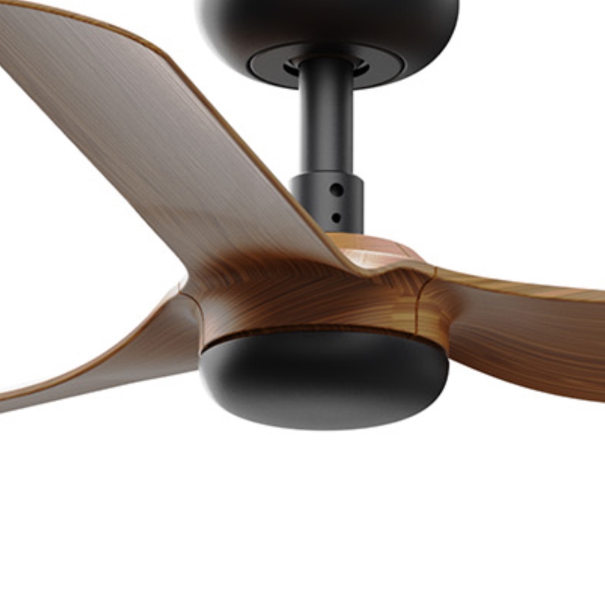 FARO 33823WT - Ανεμιστήρας οροφής MINI PUNT S καφέ/μαύρο διάμετρος 90 cm Wi-Fi Tuya + τηλεχειριστήριο