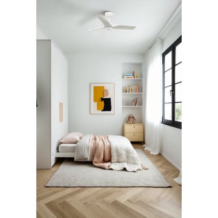 FARO 33824-1TW - Ρυθμιζόμενος ανεμιστήρας οροφής HEY S με LED/10W/230V 2700/3000/4000K, λευκός, διάμ. 90 εκ. + τηλεχειριστήριο