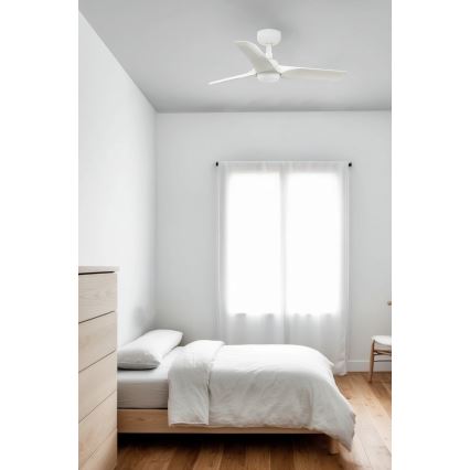 FARO 33824WT-1TW - Ανεμιστήρας οροφής LED Dimmable HEY S LED/10W/230V 2700/4000/6000K λευκό διάμετρος 90 cm Wi-Fi Tuya + τηλεχειριστήριο