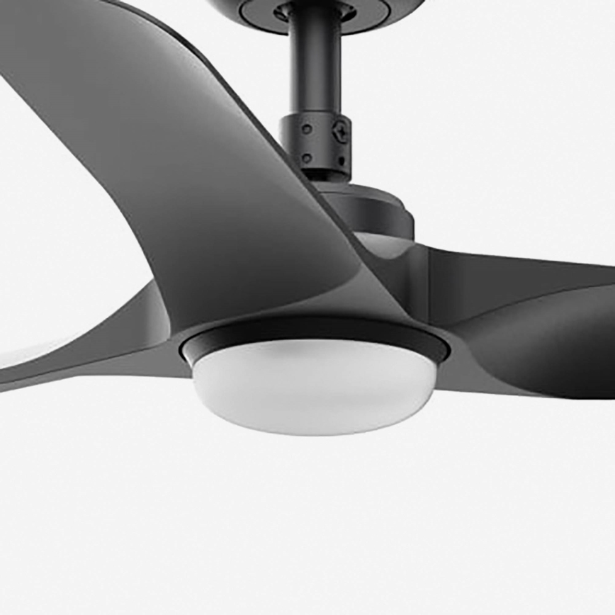 FARO 33825-1TW - Ανεμιστήρας οροφής HEY S με ρυθμιζόμενο φωτισμό LED/10W/230V 2700/3000/4000K, μαύρος, διάμ. 90 cm + τηλεχειριστήριο