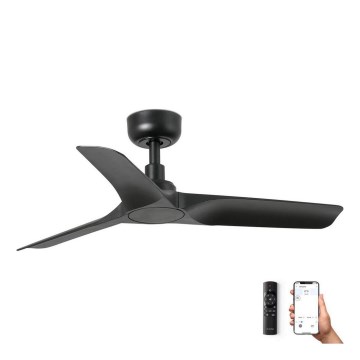 FARO 33825WP - Ανεμιστήρας οροφής HEY S μαύρο διάμετρος 90 cm SMART + τηλεχειριστήριο
