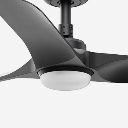 FARO 33825WT-1TW - Ανεμιστήρας οροφής LED Dimmable HEY S LED/10W/230V 2700/4000/6000K μαύρο διάμετρος 90 cm Wi-Fi Tuya + τηλεχειριστήριο