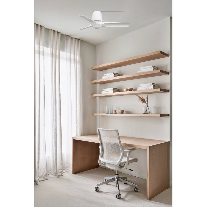 FARO 33826-1TW - Ρυθμιζόμενος LED ανεμιστήρας οροφής HEY TUB S LED/10W/230V 2700/3000/4000K λευκός Ø 90 cm + τηλεχειριστήριο