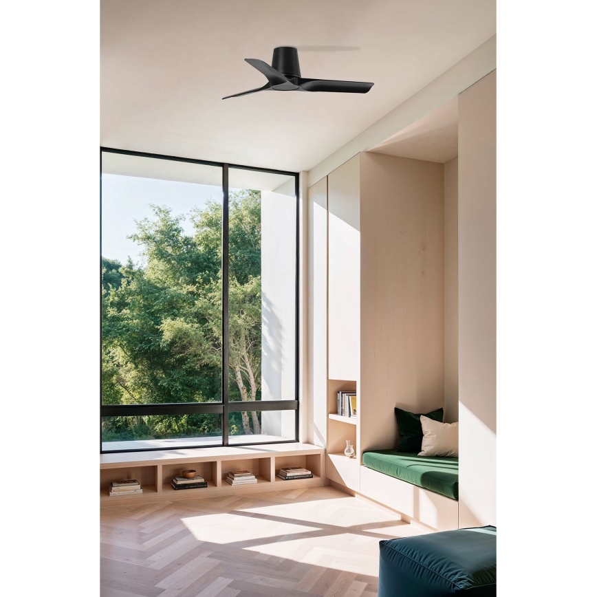 FARO 33827 - Ανεμιστήρας οροφής HEY TUB S μαύρο διάμετρος 90 cm + τηλεχειριστήριο
