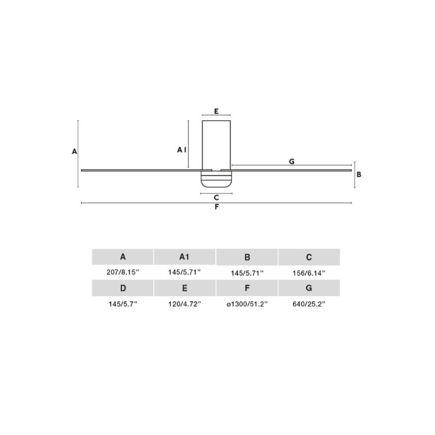 FARO 33828 - Ανεμιστήρας οροφής PUNT TUB M λευκό διάμετρος 130 cm + τηλεχειριστήριο