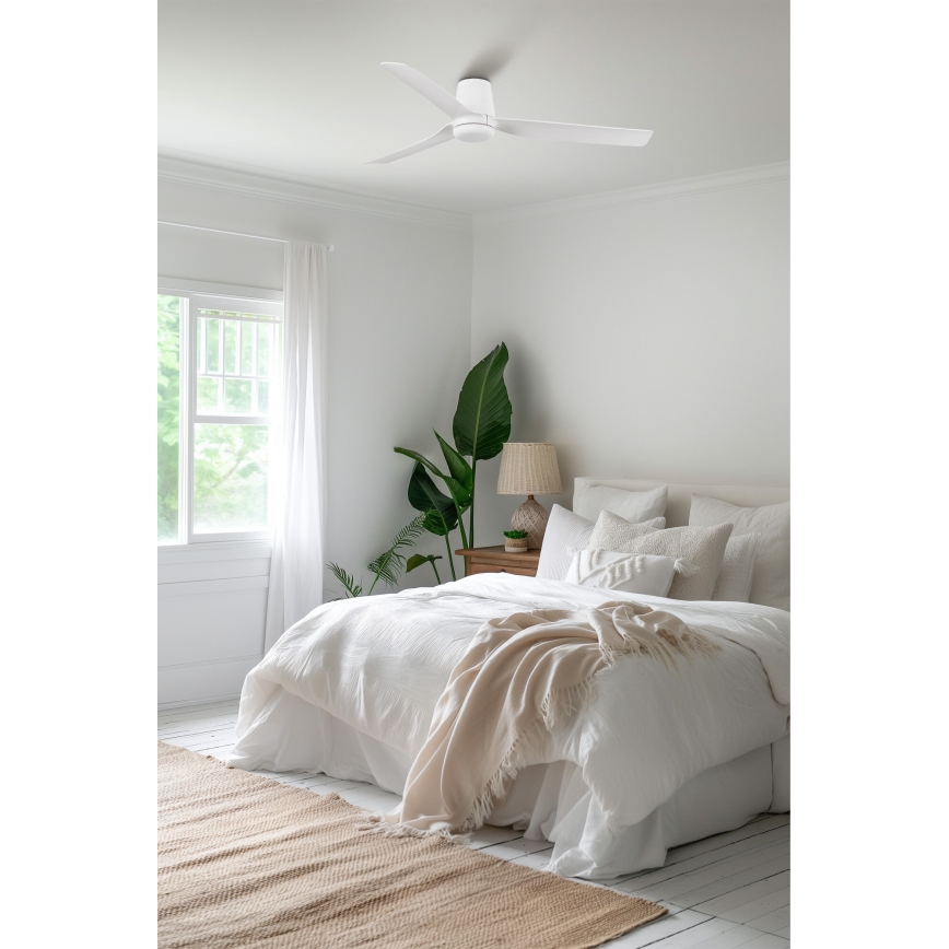 FARO 33828WT - Ανεμιστήρας οροφής PUNT TUB M λευκό διάμετρος 132 cm Wi-Fi Tuya + τηλεχειριστήριο