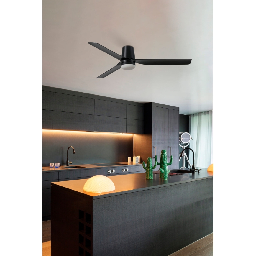 FARO 33829-1TW - Ανεμιστήρας οροφής LED Dimmable PUNT TUB M LED/18W/230V 3000/4200/6500K διάμετρος 130 cm λευκό/brown+ τηλεχειριστήριο