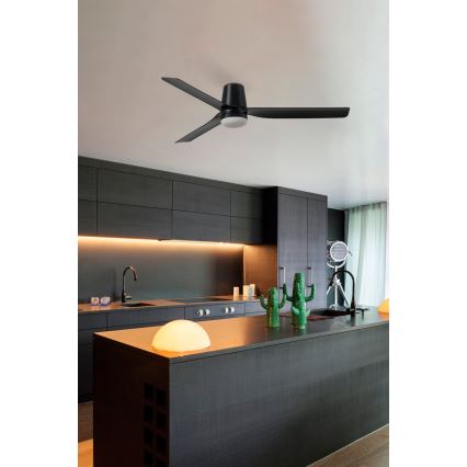 FARO 33829-1TW - Ανεμιστήρας οροφής LED Dimmable PUNT TUB M LED/18W/230V 3000/4200/6500K διάμετρος 130 cm λευκό/brown+ τηλεχειριστήριο