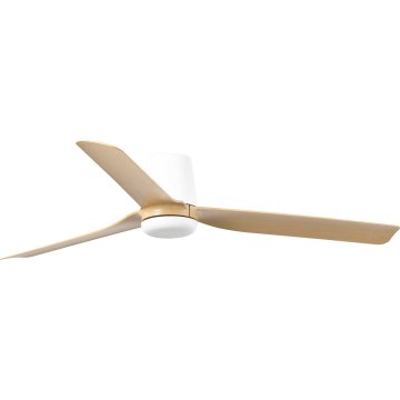 FARO 33829WT - Ανεμιστήρας οροφής PUNT TUB M καφέ/λευκό διάμετρος 132 cm Wi-Fi Tuya + τηλεχειριστήριο