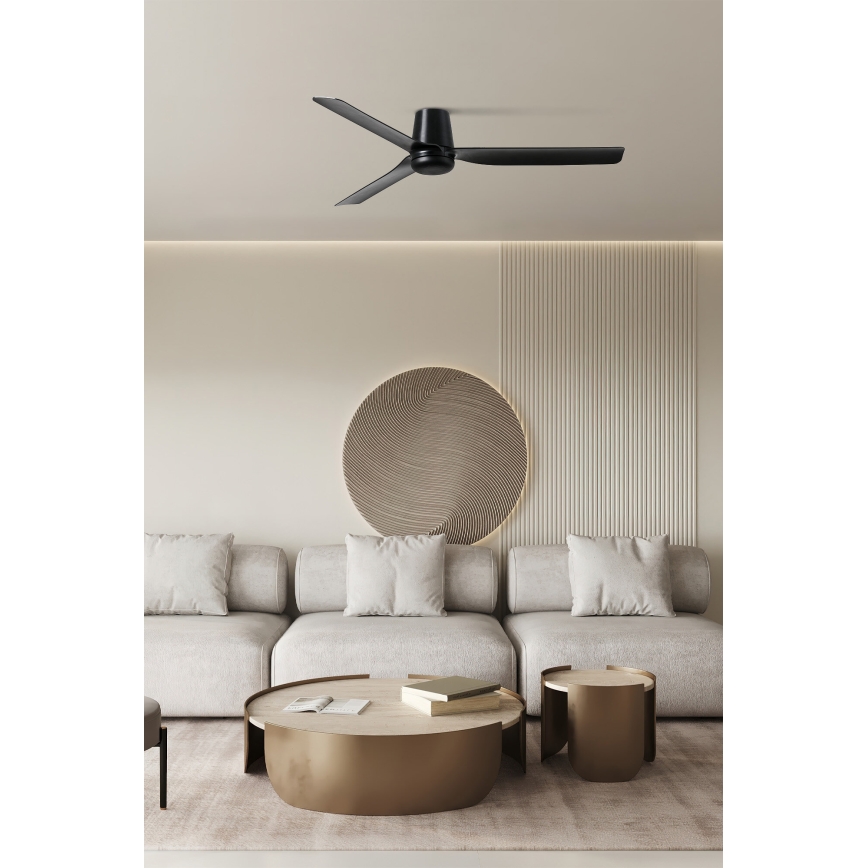 FARO 33830 - Ανεμιστήρας οροφής PUNT TUB M μαύρο διάμετρος 130 cm + τηλεχειριστήριο