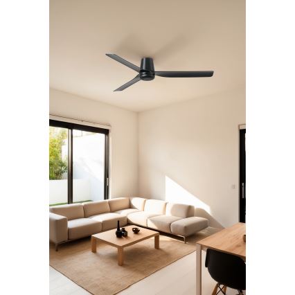 FARO 33830WT - Ανεμιστήρας οροφής PUNT TUB M μαύρο διάμετρος 132 cm Wi-Fi Tuya + τηλεχειριστήριο