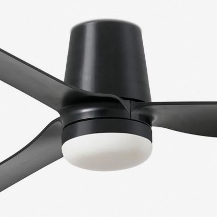 FARO 33830WT1S - Ρυθμιζόμενος LED ανεμιστήρας οροφής PUNT TUB M LED/18W/230V 2700/3000/4000K διάμετρος 132 cm μαύρος Wi-Fi Tuya + τηλεχειριστήριο