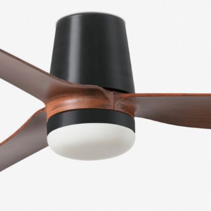 FARO 33831-1TW - Ανεμιστήρας οροφής LED με ρύθμιση φωτεινότητας PUNT TUB M LED/18W/230V 2700/3000/4000K διάμ. 130 cm καφέ/μαύρο + τηλεχειριστήριο