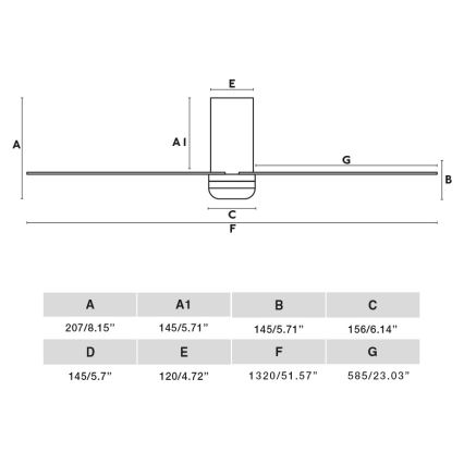 FARO 33831WT - Ανεμιστήρας οροφής PUNT TUB M καφέ/μαύρο διάμετρος 132 cm Wi-Fi Tuya + τηλεχειριστήριο