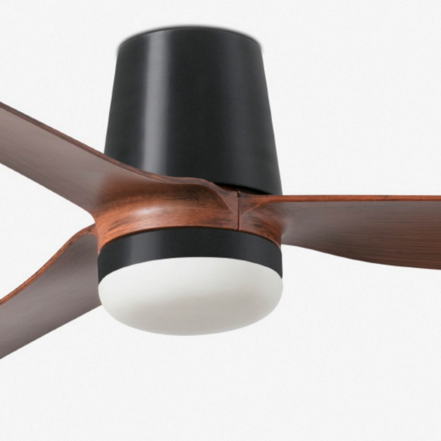 FARO 33831WT1S - LED ανεμιστήρας οροφής με ρυθμιζόμενο φωτισμό PUNT TUB M LED/18W/230V 2700/3000/4000K διάμ.132 cm καφέ/μαύρο Wi-Fi Tuya + τηλεχειριστήριο