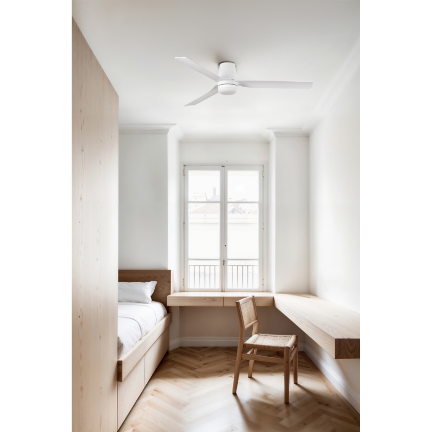 FARO 33832-1TW - Ανεμιστήρας οροφής LED Dimmable MINI PUNT TUB S LED/10W/230V 2700/4000/6000K διάμετρος 90 cm λευκό + τηλεχειριστήριο