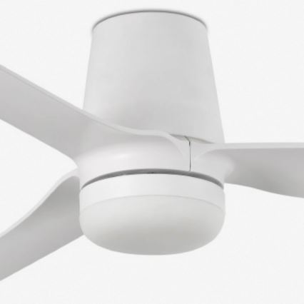 FARO 33832WT-1TW - Ανεμιστήρας οροφής LED Dimmable MINI PUNT TUB S LED/10W/230V 2700/4000/6000K λευκό διάμετρος 90 cm Wi-Fi Tuya + τηλεχειριστήριο