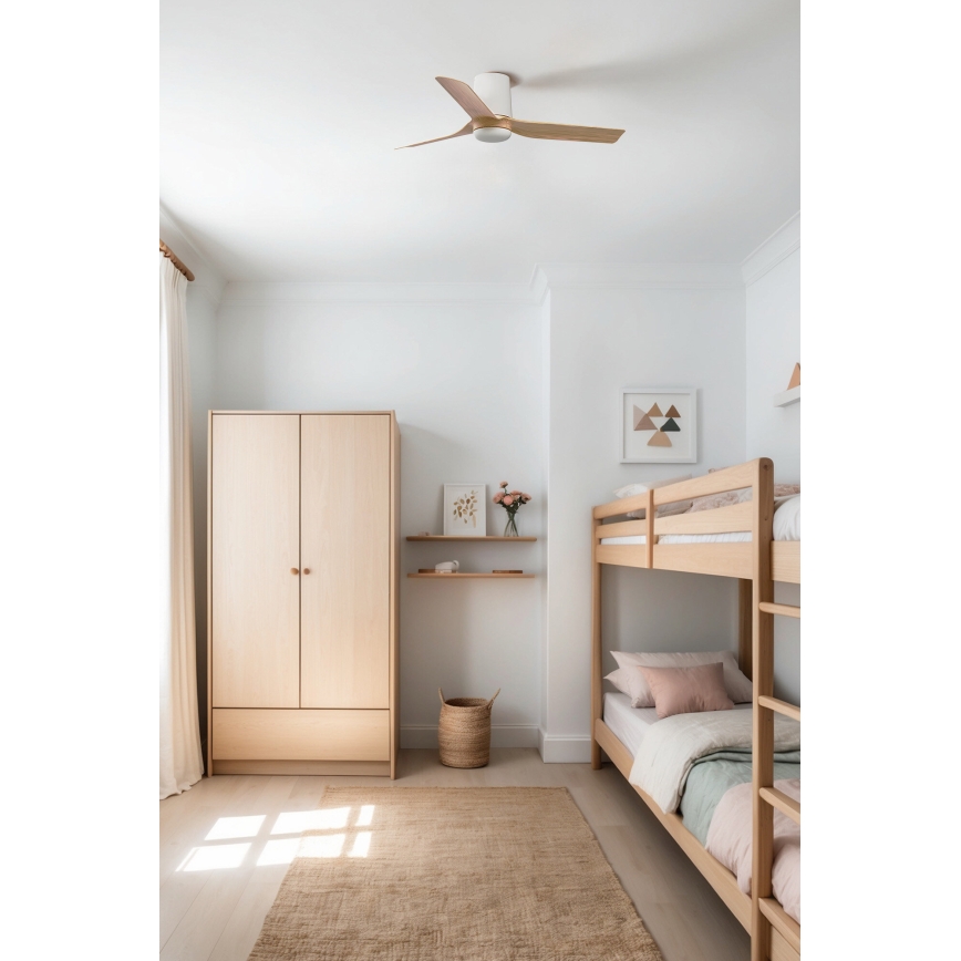 FARO 33833 - Ανεμιστήρας οροφής MINI PUNT TUB S καφέ/λευκό διάμετρος 90 cm + τηλεχειριστήριο