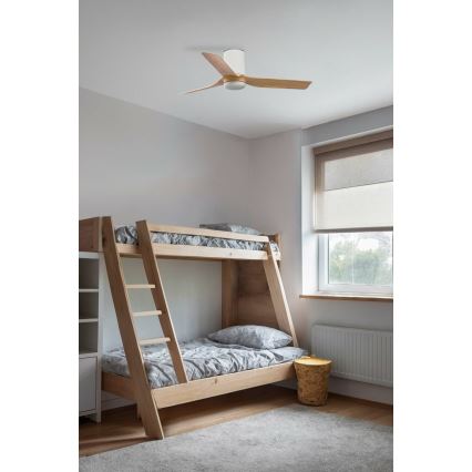 FARO 33833 - Ανεμιστήρας οροφής MINI PUNT TUB S καφέ/λευκό διάμετρος 90 cm + τηλεχειριστήριο