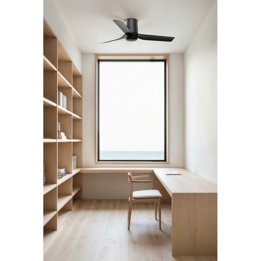 FARO 33834 - Ανεμιστήρας οροφής MINI PUNT TUB S μαύρο διάμετρος 90 cm + τηλεχειριστήριο