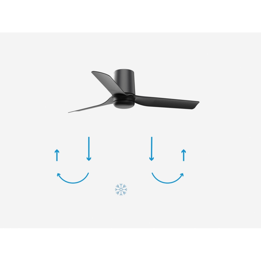 FARO 33834-Ανεμιστήρας οροφής MINI PUNT TUB S μαύρο διάμετρος 90 cm + τηλεχειριστήριο