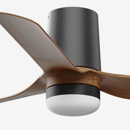 FARO 33835-1TW - LED ανεμιστήρας οροφής με ρύθμιση φωτεινότητας MINI PUNT TUB με LED/10W/230V 2700/3000/4000K διάμ. 90 cm καφέ/μαύρο + τηλεχειριστήριο