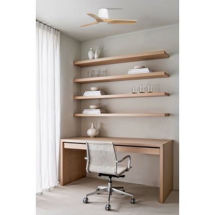 FARO 33836 - Οροφής ανεμιστήρας HEYWOOD TUB πεύκο/λευκό διάμετρος 90 εκ. + τηλεχειριστήριο