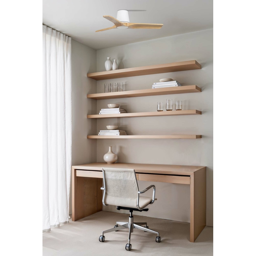 FARO 33836 - Οροφής ανεμιστήρας HEYWOOD TUB πεύκο/λευκό διάμετρος 90 εκ. + τηλεχειριστήριο