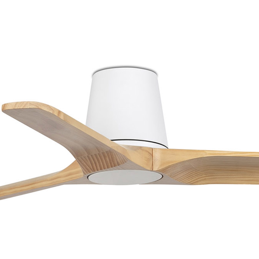 FARO 33836WT - Ανεμιστήρας οροφής HEYWOOD TUB S πεύκο/λευκό διάμετρος 90 cm Wi-Fi Tuya + τηλεχειριστήριο