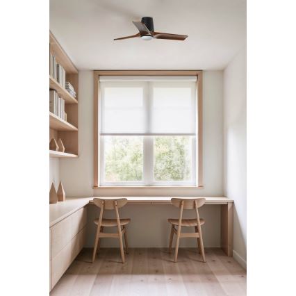 FARO 33837-1TW - Ανεμιστήρας οροφής LED με ρύθμιση φωτεινότητας HEYWOOD TUB S LED/10W/230V 2700/3000/4000K πεύκο/μαύρο Ø 90 cm + τηλεχειριστήριο