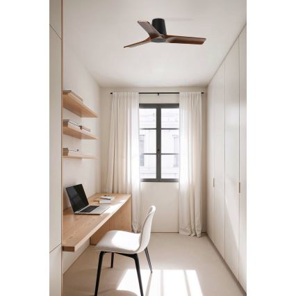 FARO 33837 - Οροφής ανεμιστήρας HEYWOOD TUB S πεύκο/μαύρο διάμετρος 90 εκ. + τηλεχειριστήριο