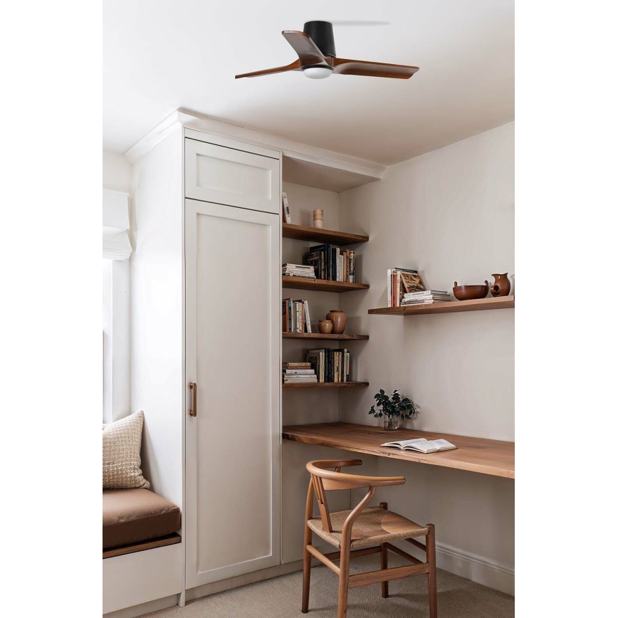 FARO 33837WT-1TW - Ανεμιστήρας οροφής LED Dimmable HEYWOOD TUB S LED/10W/230V 2700/4000/6000K πεύκο/λευκό διάμετρος 90 cm Wi-Fi Tuya + τηλεχειριστήριο