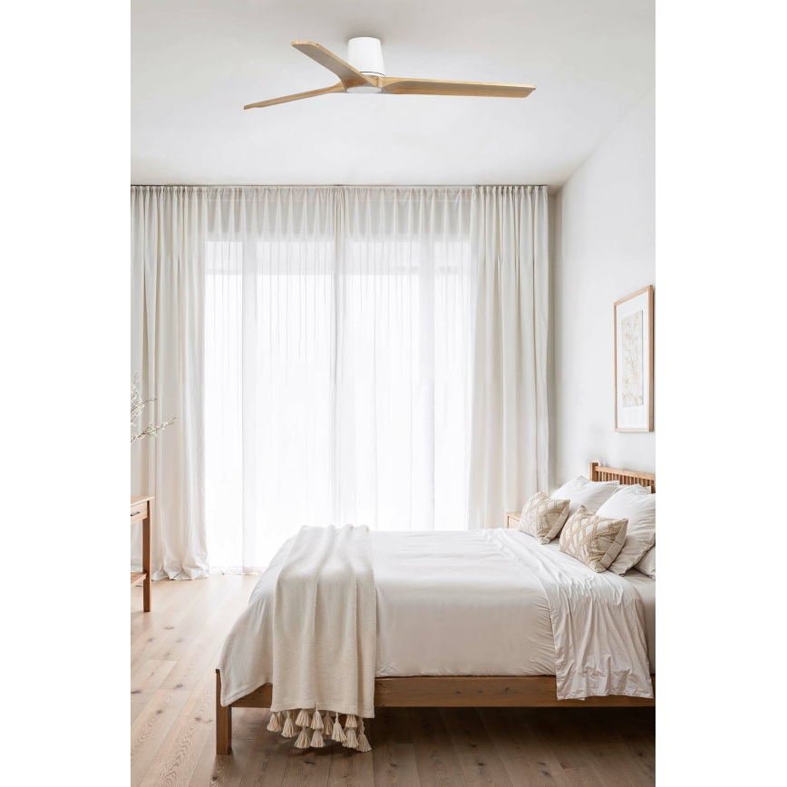 FARO 33838 - Ανεμιστήρας οροφής HEYWOOD TUB L πεύκο/λευκό διάμετρος 132 cm + τηλεχειριστήριο