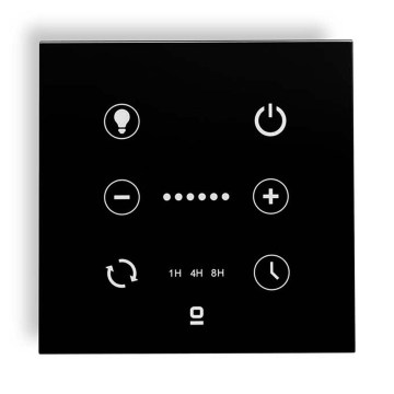 FARO 33988 - Επιτοίχιο χειριστήριο αφής για ανεμιστήρες οροφής 230V μαύρο