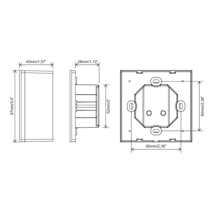 FARO 33988 - Επιτοίχιο χειριστήριο αφής για ανεμιστήρες οροφής 230V μαύρο