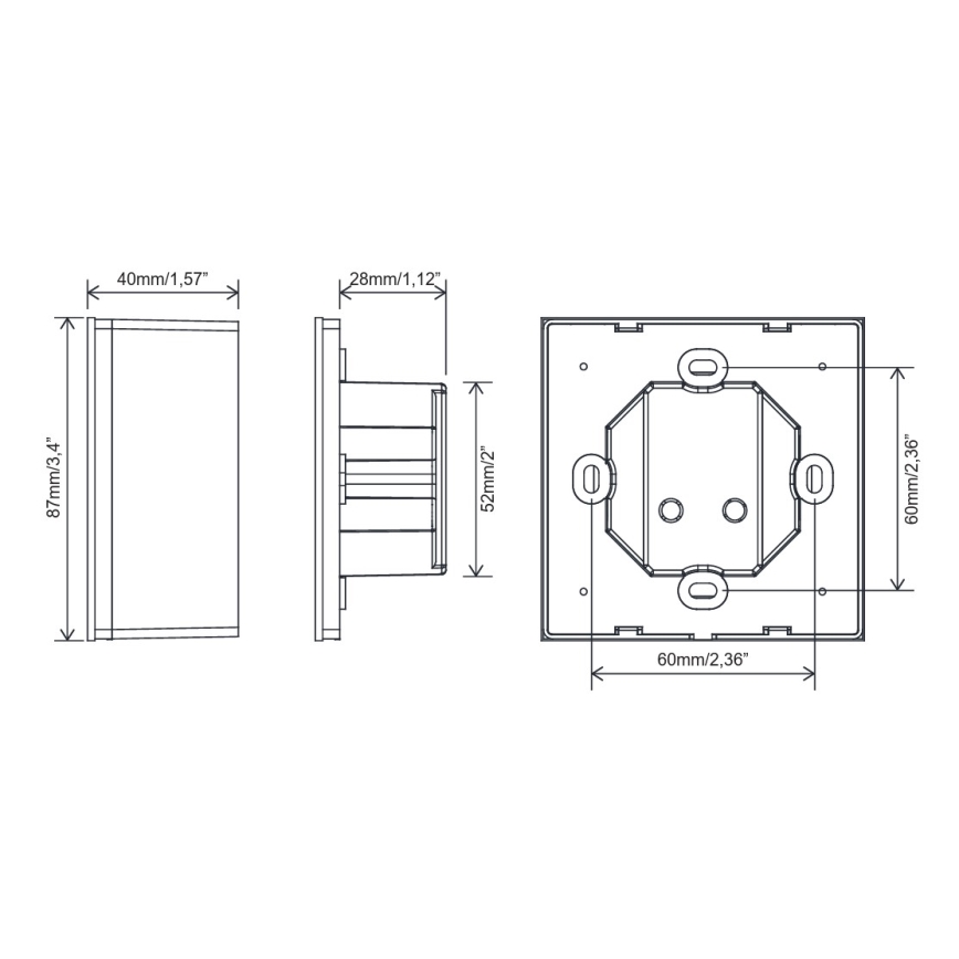 FARO 33988 - Επιτοίχιο χειριστήριο αφής για ανεμιστήρες οροφής 230V μαύρο