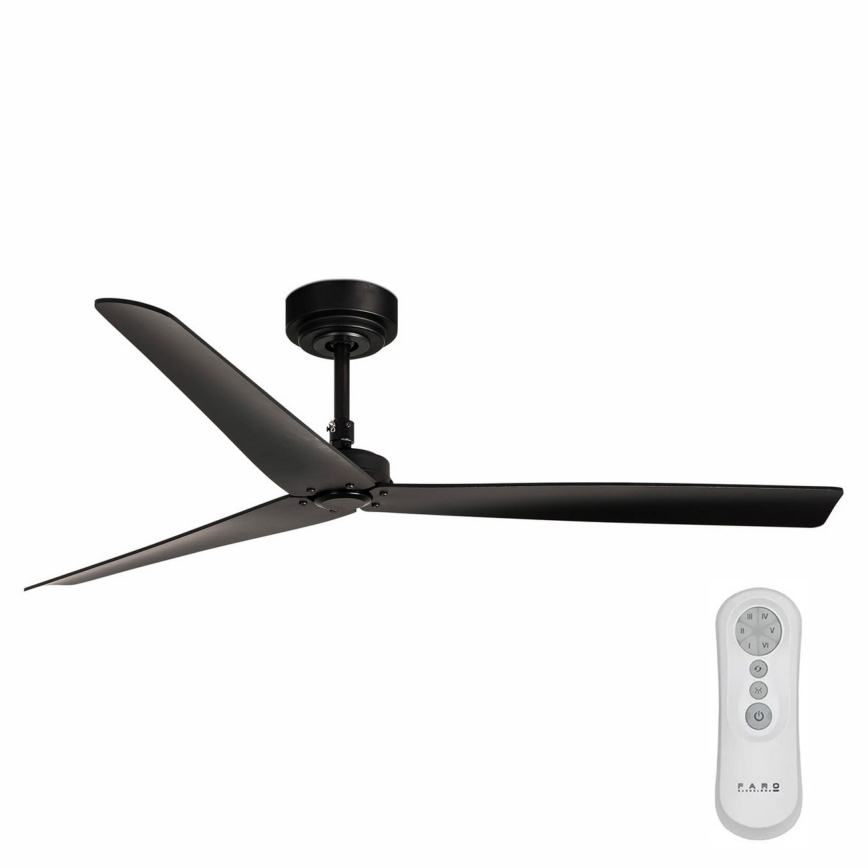 FARO 34100 - Ανεμιστήρας οροφής MILOS μαύρο + τηλεχειριστήριο