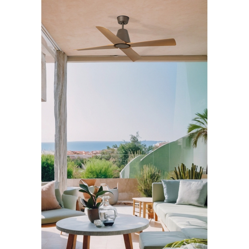 FARO 34106-ανεμιστήρας οροφής TYPHOON M καφέ δ. 130 cm IP44 + τηλεχειριστήριο