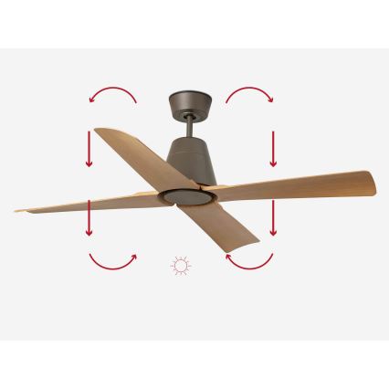 FARO 34106-ανεμιστήρας οροφής TYPHOON M καφέ δ. 130 cm IP44 + τηλεχειριστήριο