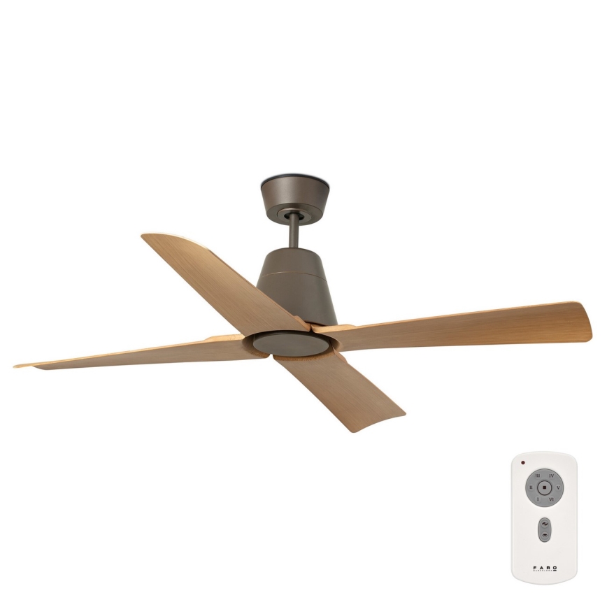 FARO 34106-ανεμιστήρας οροφής TYPHOON M καφέ δ. 130 cm IP44 + τηλεχειριστήριο