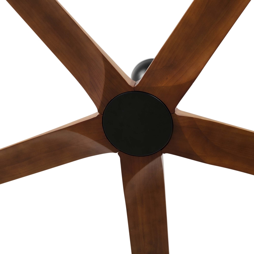 FARO 34190WT - Ανεμιστήρας οροφής BIGWOOD XL πεύκο/μαύρο διάμετρος 200 cm Wi-Fi Tuya + τηλεχειριστήριο