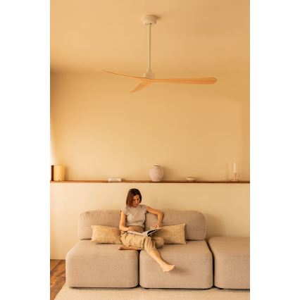 FARO 34195WT - Ανεμιστήρας οροφής ROCKER M Ø 132 εκ. μπεζ/λευκό Wi‑Fi Tuya + τηλεχειριστήριο