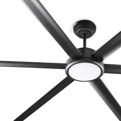 FARO 34203-130 - Ανεμιστήρας οροφής LED ROTTERDAM XL LED/32W/230V μαύρο διάμετρος 200 cm + τηλεχειριστήριο